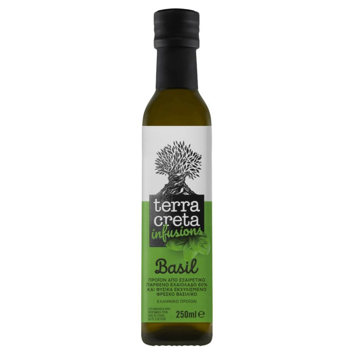 Terra Creta Infusions basilikalla maustettu Ekstra-neitsytoliiviöljy 250 ml