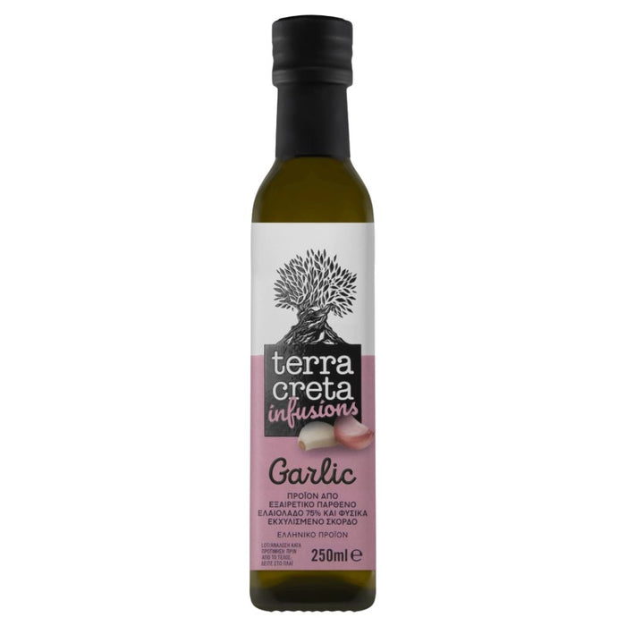 Terra Creta Infusions valkosipulilla maustettu Ekstra-neitsytoliiviöljy 250 ml