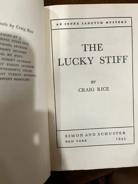The Lucky Stiff by Craig Rice - Crippen & Landru, Publishers
