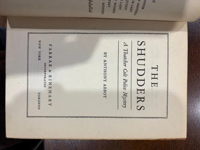 The Shudders by Anthony Abbot - Crippen & Landru, Publishers