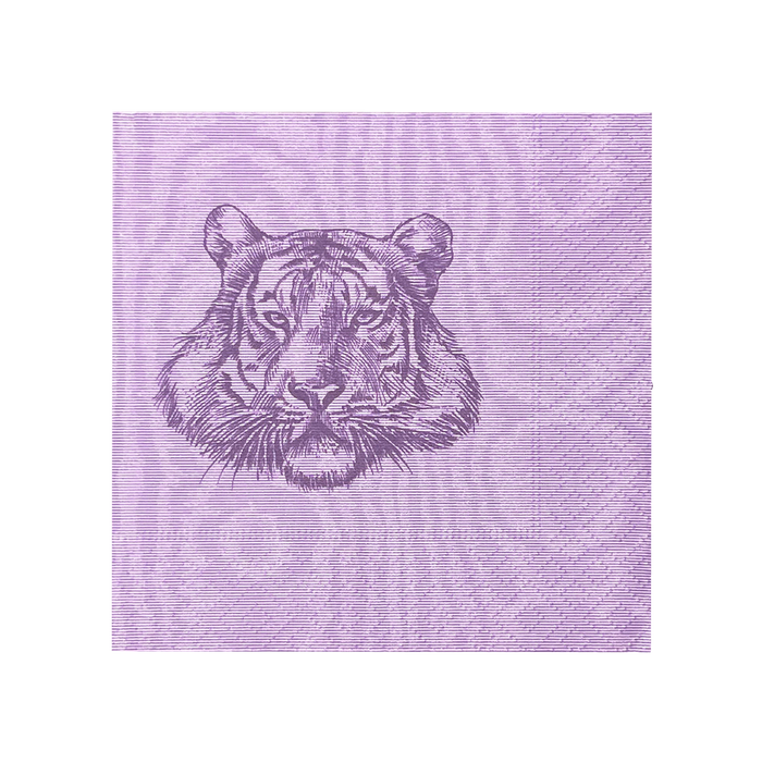 Alexa Pulitzer Tiger Cocktail Napkins featuring a stylish tiger print design for elegant table settings.
