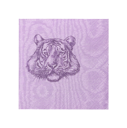 Alexa Pulitzer Tiger Cocktail Napkins featuring a stylish tiger print design for elegant table settings.