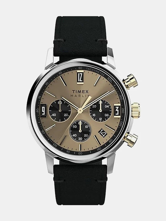 Timex Dial & Leather Strap Analogue Chronograph Watch - TWEG26709