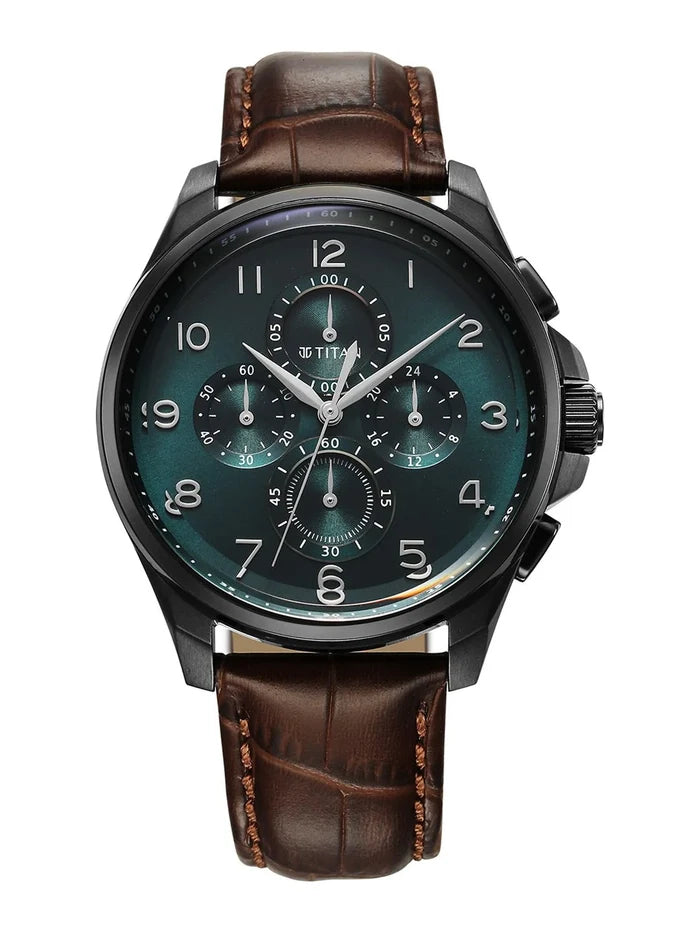 Titan Classic Chronograph Analog With Teal Green Dial Watch - NT90169NL01
