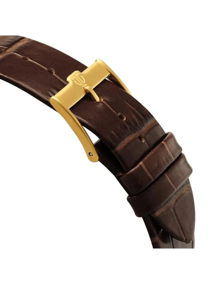 Titan Edge Round Brown Dial Analog Watch - 1043YL10