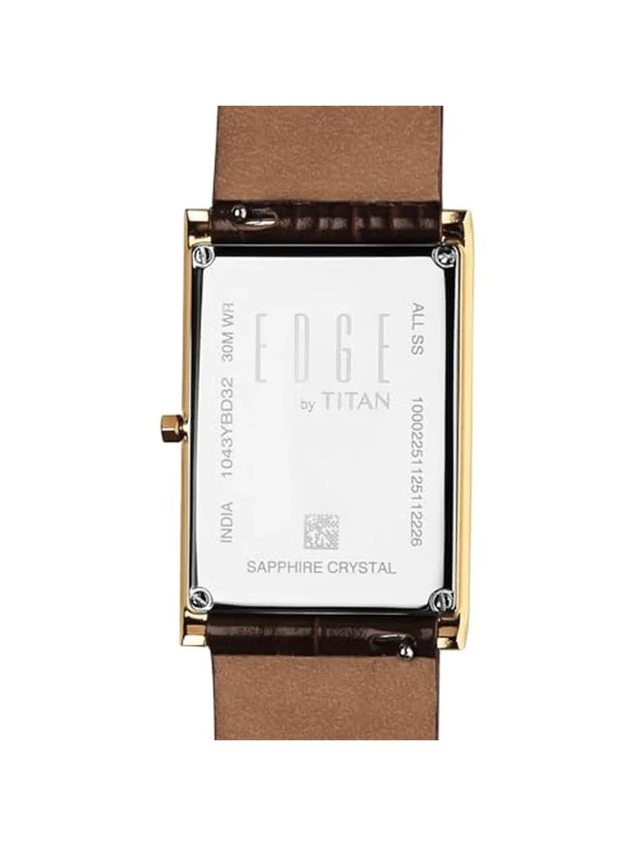 Titan Edge Round Brown Dial Analog Watch - 1043YL10