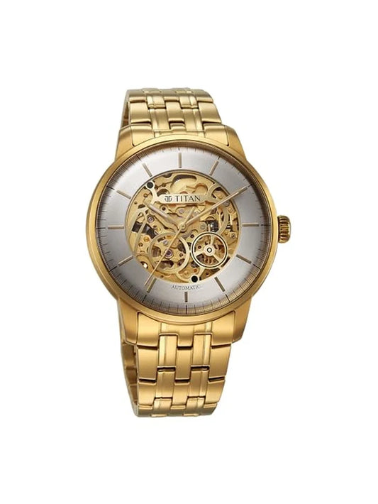 Titan Round Silver Dial Analog Watch - 90110YM01