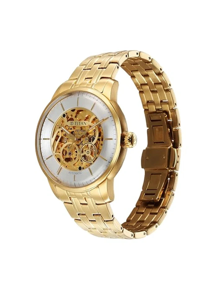 Titan Round Silver Dial Analog Watch - 90110YM01