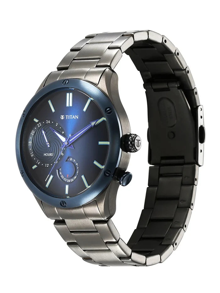 Titan Stellar Multifunction Analog With Blue Dial Watch - NT10009KM01