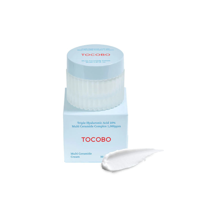 TOCOBO Multi Ceramide Cream is a deeply hydrating and nourishing moisturizer formulated with a blend of multiple Ceramides to strengthen the skin barrier and lock in moisture. Enriched with Squalane, Shea Butter, and Hyaluronic Acid, it delivers long-lasting hydration while improving skin elasticity. The lightweight yet rich formula absorbs quickly, leaving the skin feeling soft, smooth, and protected. Ideal for all skin types, especially dry and sensitive skin, this cream helps restore and main