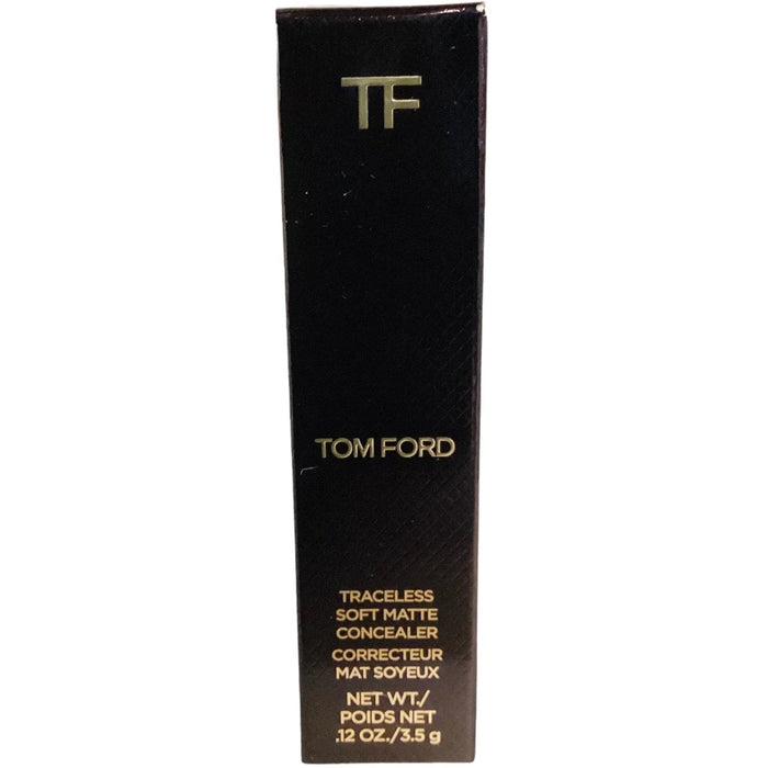 Tom Ford Traceless Soft Matte Concealer in black box, 0.12 oz size, product packaging front view