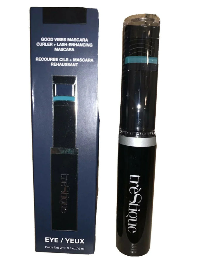 TrèStiQue mascara curler and lash-enhancing mascara with box, black tube packaging