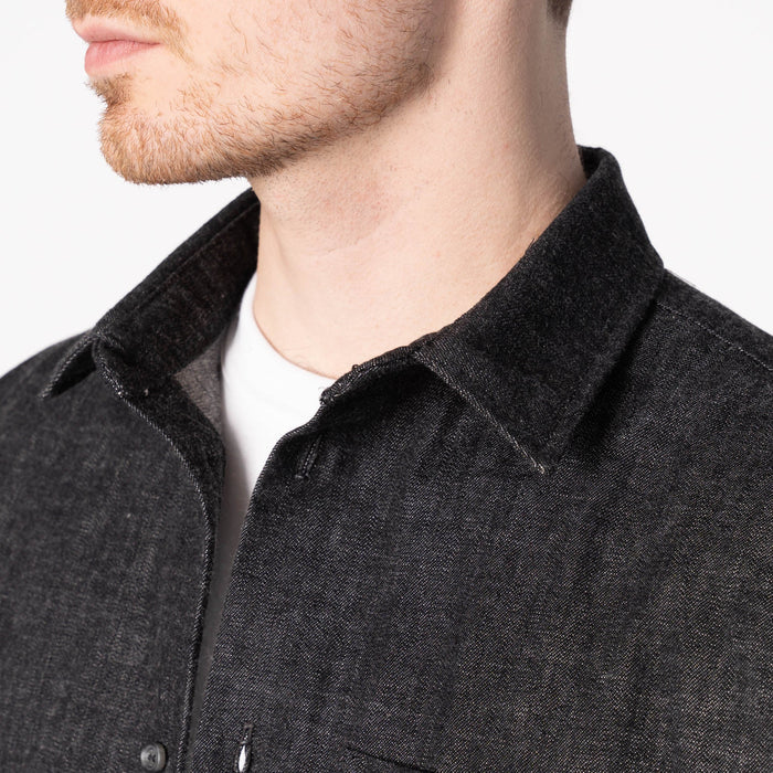 True Shirt - Black Lightweight Denim - Black by Naked & Famous Denim