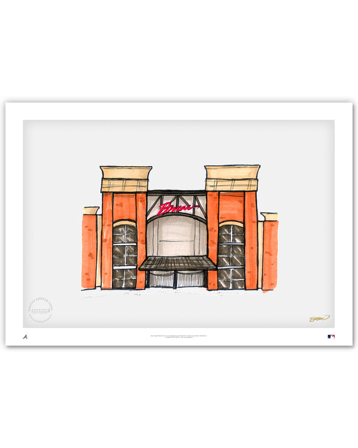 Truist Park Ink Sketch Limited Edition Art Print