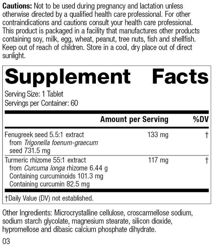 Turmeric Forte, 60 Tablets – Supplement Facts