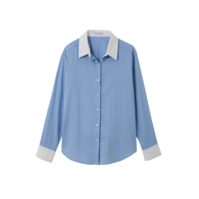 Two Tone Button Shirt (Blue)