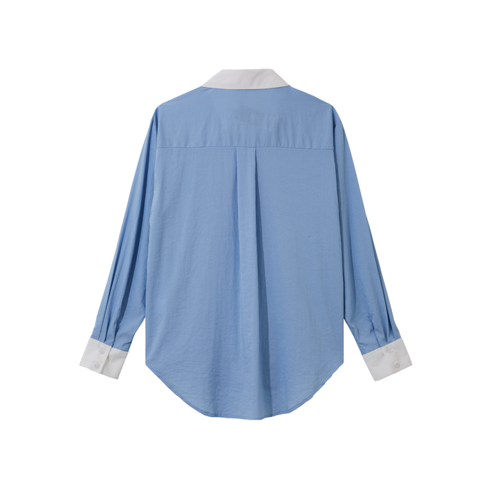 Two Tone Button Shirt (Blue)