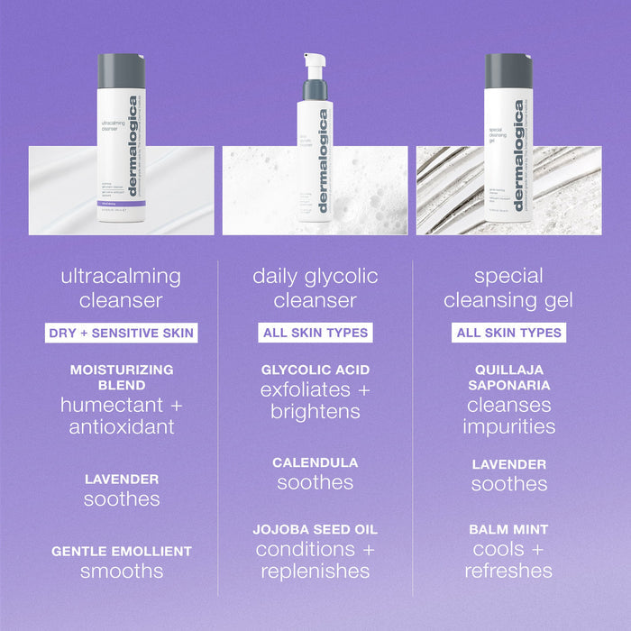 ultracalming cleanser comparison chart