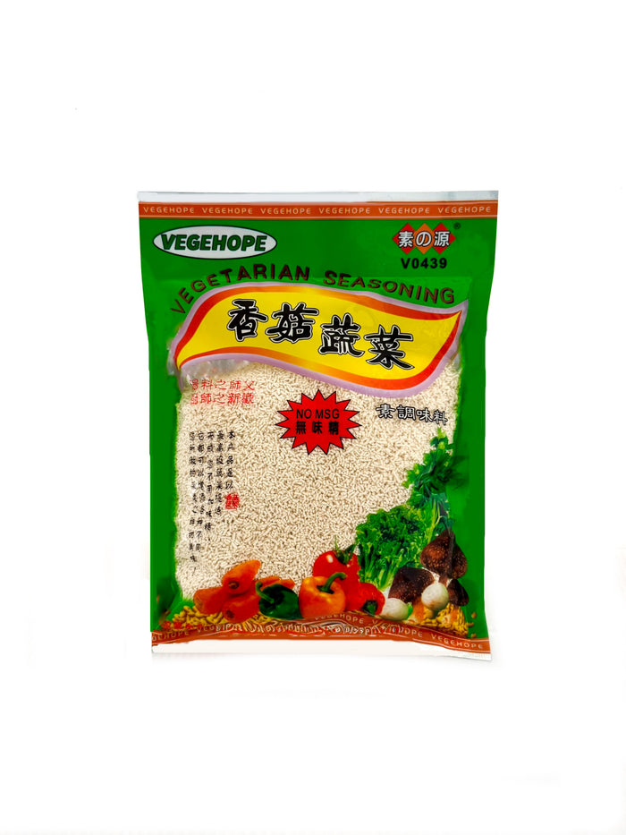 Vegehope vegetarian seasoning no MSG front package plant-based umami powder clean label 17.6 oz