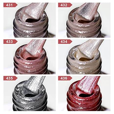 6 Colors Velvet French Cat Eye Gel Polish Shades 431-436