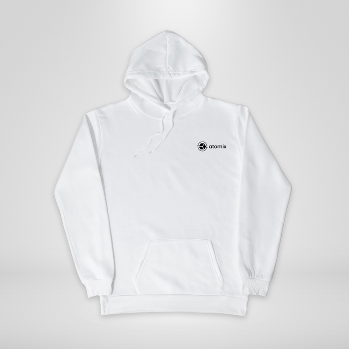 White Hoodie with Back Print Label