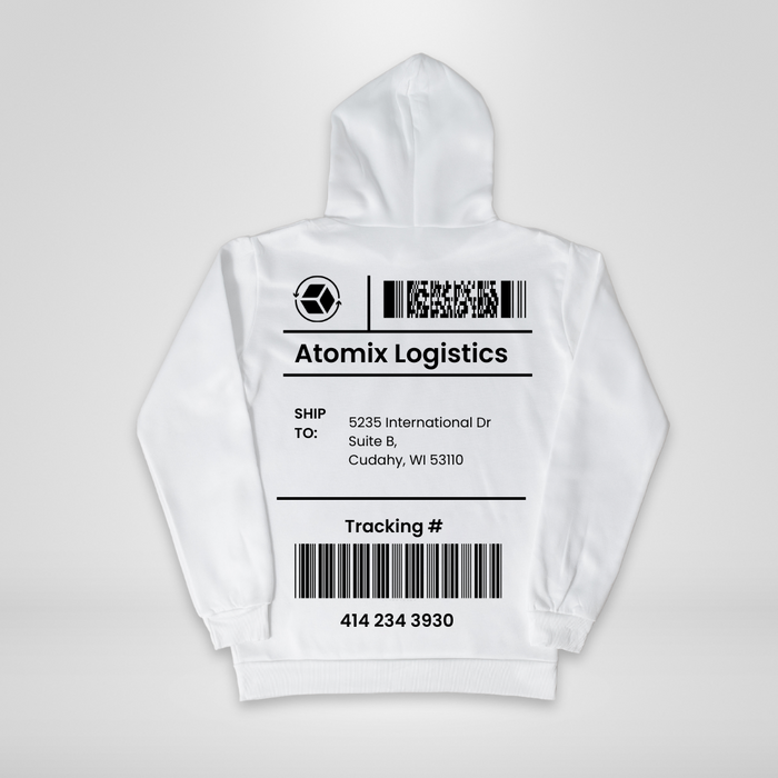 White Hoodie with Back Print Label