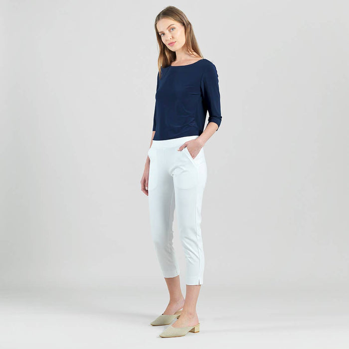 White Pull-On Capri