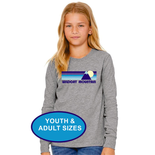 Wildcat Mountain Bella Canvas Long Sleeve Tee- Navy or Grey