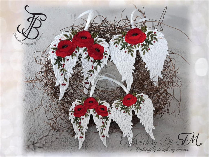 Wings with poppies / two sizes and two variations