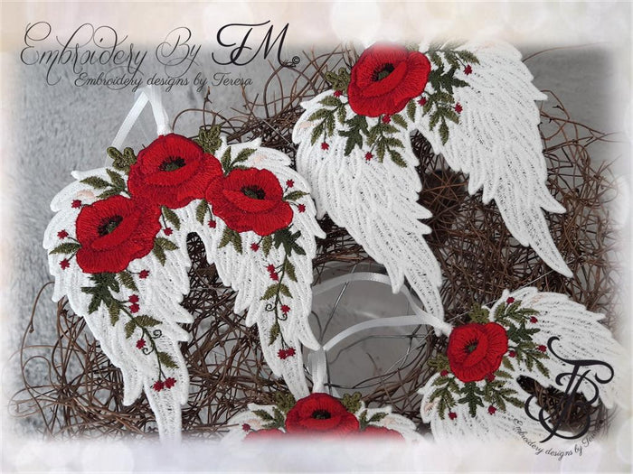 Wings with poppies / two sizes and two variations