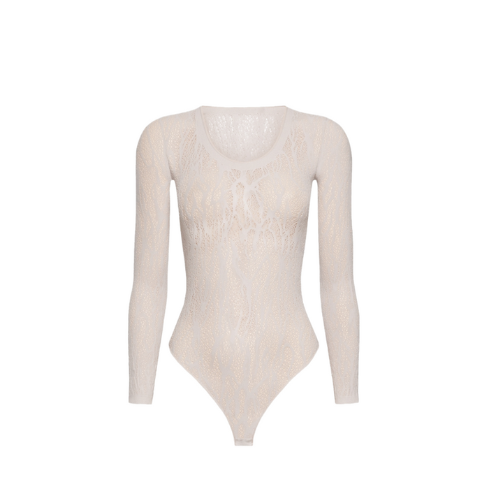 Wolford SNAKE LACE STRING BODY platinum