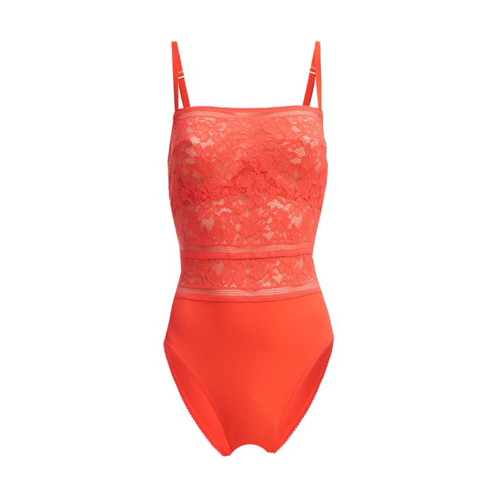 Wolford STRAIGHT LACED SHAPING BODYSUIT red glow