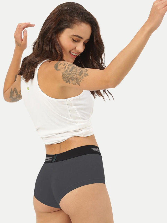Women's Micro Modal Solid Waistband Boxer Brief With Cult Waistband (Pack of 5)