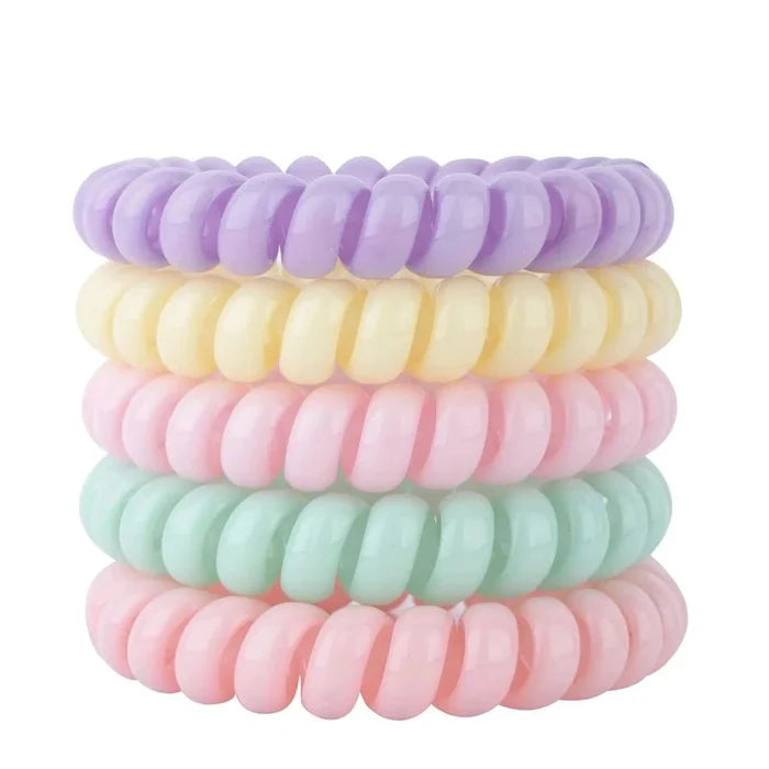 Wonder Bobbles Large Spiral Hair Ties for Thick Hair - 5pcs