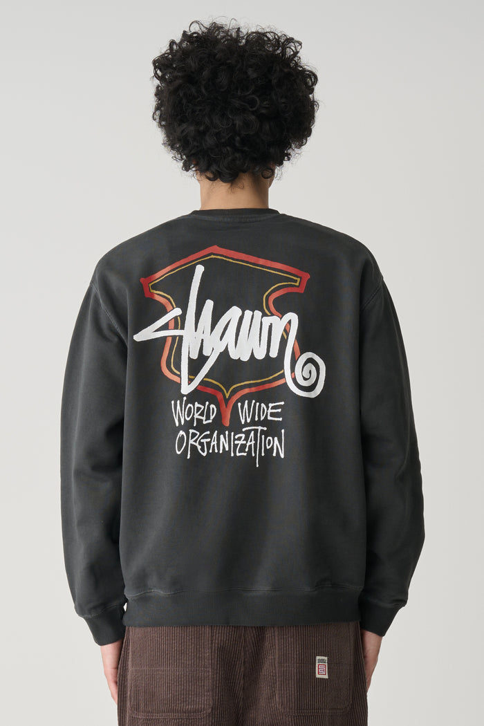 WWO Crest Crew Fleece - Washed Black