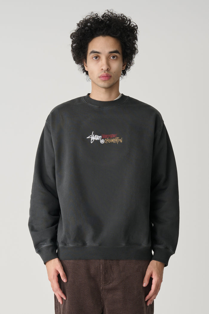 WWO Crest Crew Fleece - Washed Black
