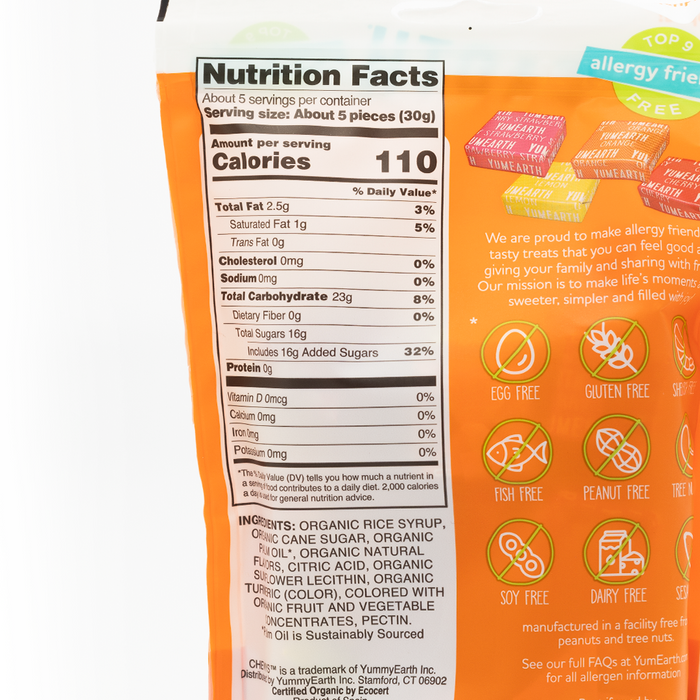 Yum Earth Organic Chewys Fruit Chews 142g
