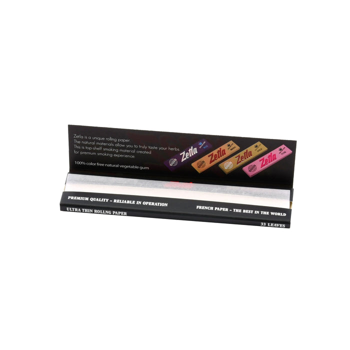 Zetla Rolling Papers Black King Size Slim (100 Packs) - Zetla