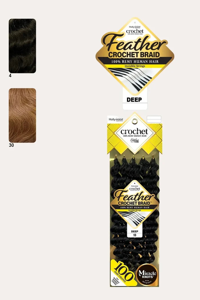 ZURY FEATHER CROCHET BRAID 100% HUMAN HAIR HOLLYWOOD - DEEP 18" ZURY
